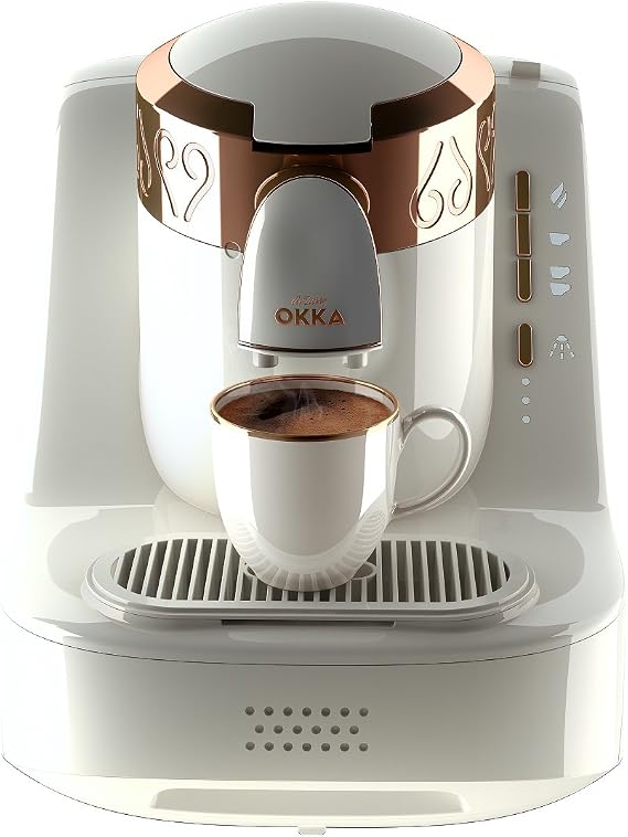 Arzum Okka Automatic Turkish/Greek Coffee Machine, USA 120V, UL, White/Gold, medium