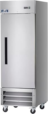 Arctic Air AF23 26 34 One Section Single Solid Door Reach-In Freezer, 23 Cubic Feet, Stainless Steel, NSF