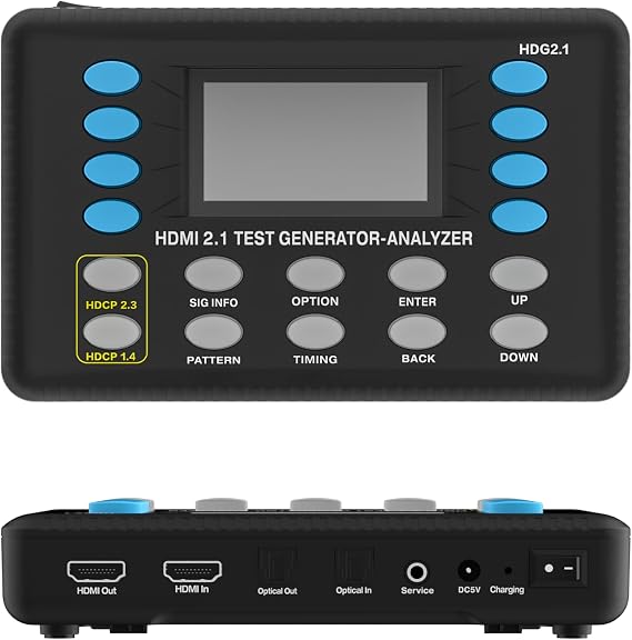 HDMI Test Signal Generator Analyzer Up to 8K 60Hz HDR 40Gbps, 64 Video Resolution 33 Patterns, HDMI 2.1 HDCP 2.3 CEC, Portable Design [JTECH-40GA]