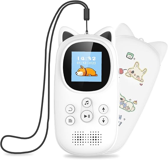 32 GB MP3 Player with Bluetooth 5.0 Oilsky Children's MP3 Player with Headphones 750 mAh Portable Sports MP3 Music Player with Speaker FM Radio Pedometer Voice Recorder (Black)