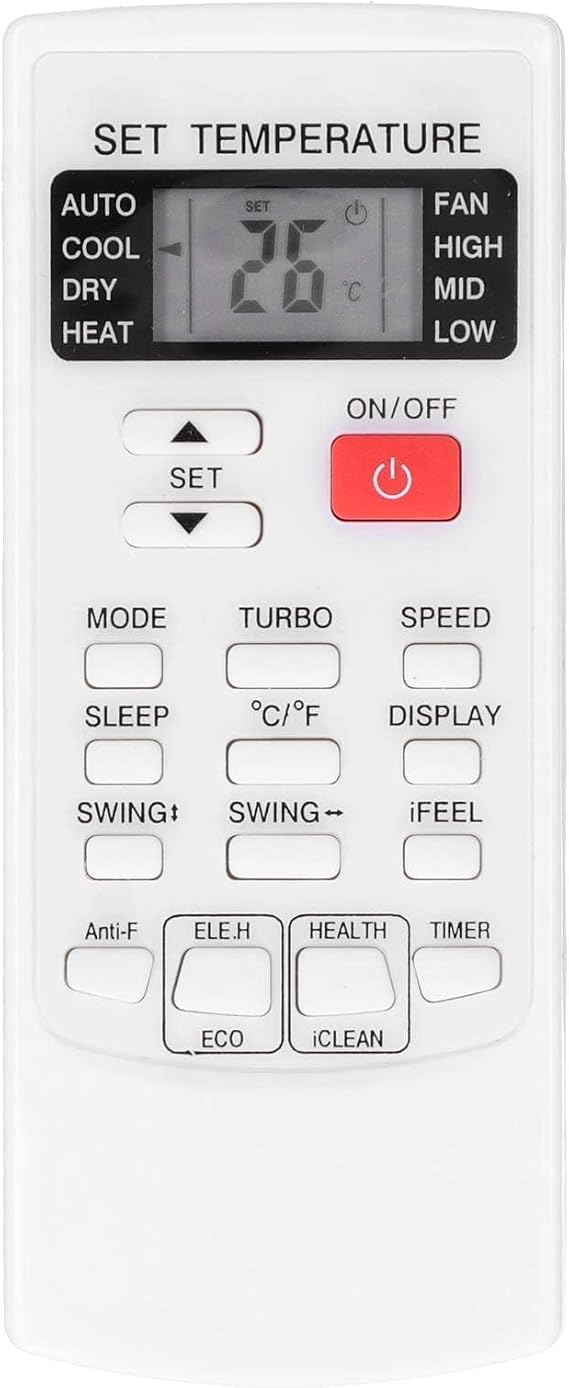 Replacement Remote Control, Air Conditioner Remote Control, Universal Ac Remote Air Conditioner Remote Mini Split Remote Control for AUX YKR-H/102E