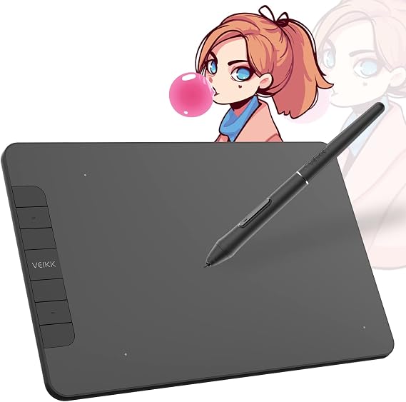 VEIKK VK640 Pen Tablet, 6 x 4 Inches, Plate Tab, 8192 Pressure Levels, 6 Shortcut Keys, No Charging Pen, Drawing