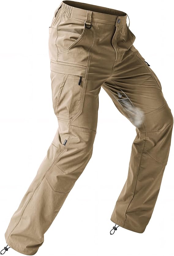 Moosehill Men's Hiking Pants Lightweight: Quick Dry Breathable 7 Pockets