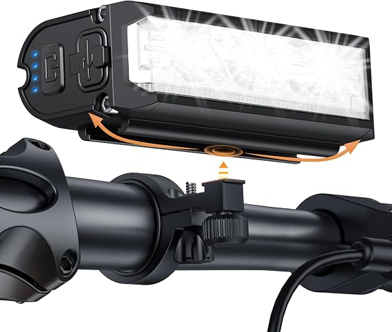 ONVIAN 2000 Lumen Bike Headlight Rechargeable, 4 LED Modes Bike Light for Night Riding, Sturdy Aluminum Alloy Installation for Bicycle Snowblower 4Wheelers Cycling MTB Headlights Handlebar Accessories