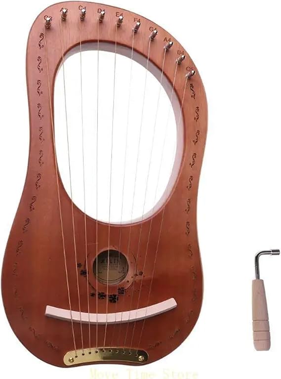 Lap Harp 10-String Practice Harp Small Lyre Gift for Professional Beginner for Beginners