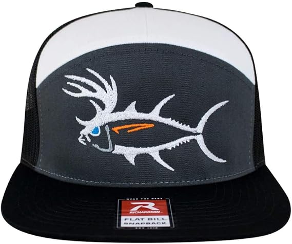 Snapback Buck-Eye Charcoal White 7 Panel Trucker Hat
