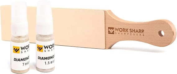 Work Sharp Leather Strop And Diamond Emulsion Kit - Precision Edge Refinement System - Knife Sharpening, Polishing, Honing Tools And Blades