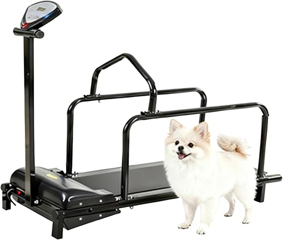 Dog Treadmill, Treadmill for Dogs with Quiet Operation, Adjustable Speeds, Safety Fence, Display, Indoor Exercise Machine for Small/Medium Dogs