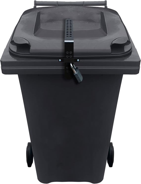 Wheelie Bin Lid Lock Strap - Padlock The Lid Stop Identity Theft, Easily Fitted, Prevent People Filling You Dustbin, Heavy Duty from Tough and Easy