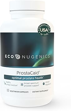 EcoNugenics ProstaCaid Prostate Health Supplement for Men with Saw Palmetto Extract, Berberine, Turmeric BCM-95 Circumin, Quercetin, DIM, Mushrooms Helps w/Detox, Immune Support 120 Capsules
