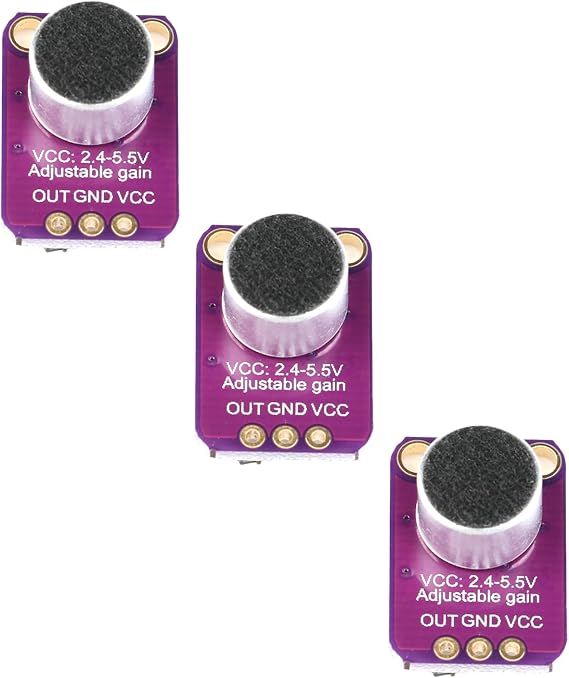3pcs MAX4466 Microphone Preamp Module 2.4-5.5V Ultra-Low Power 24A 600kHz Gain Compatible for Arduino/Raspberry Pi