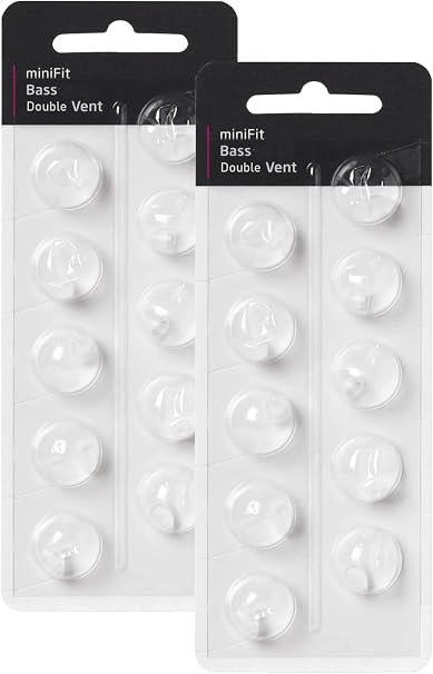 ベースドーム 10mm ダブルベント補聴器 オーティコン交換用、Oticon Minifit ダブルベントバスドーム、各10個入り2パック合計20個