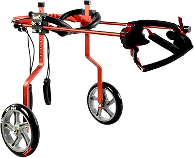 BTAISYDE Adjustable Dog Wheelchair Car Two Wheels Pet Wheelchair Light Weight Easy Assemble Dog Cart Hind Legs Rehabilitation for Small Dog Doggie ​Puppy Cat