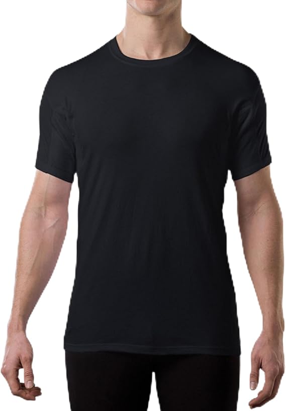 Men's Sweatproof Undershirt | Cotton Crew Neck | Original Fit | with Sweat Pads | White, Black, Gray | Bundle | X-Large