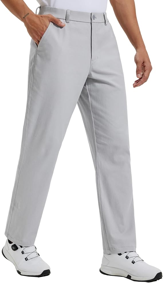 Men's Chinos Pants Stretch Golf Dress Business Work Casual Travel Slacks