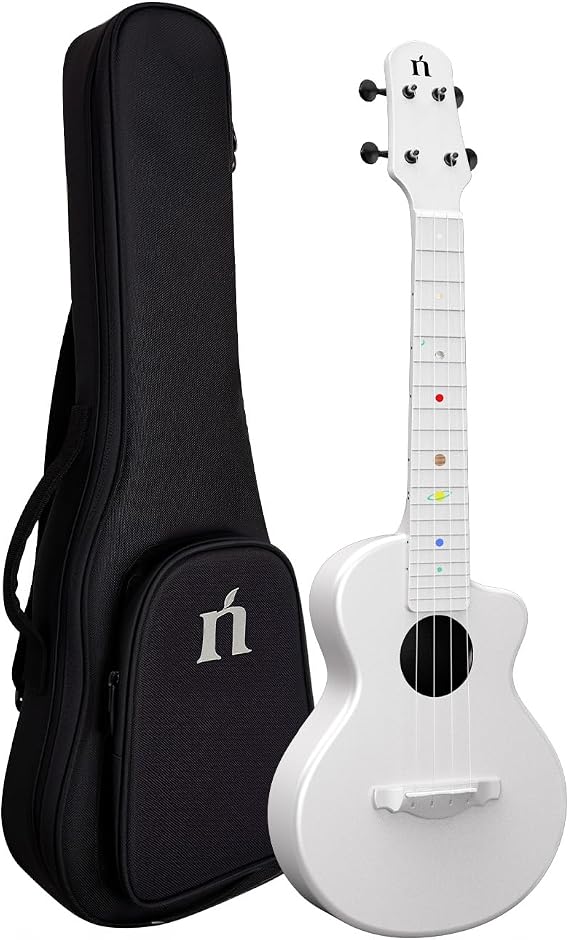 Natasha Asteroid Carbon Fiber Ukulele, 23-inch Travel Ukuleles,Integrated Casting With Carbon Fiber Composite Material, perfect for beginners (Radiant Pearl)