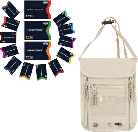 RFID Protection Bundle: Sleeves Set with Color Coding and Hidden Money Belt