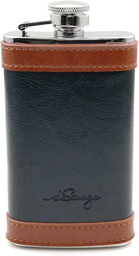 4oz Leather Wrapped Hip Flask-YM157
