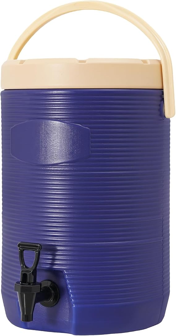 Insulated Beverage Dispenser, 17L/4.49Gal Hot and Cold Drink Dispenser with Faucet, Stainless Steel Insulated Container for Hotels, Restaurants, Cafes, Beverage Shops (Blue)