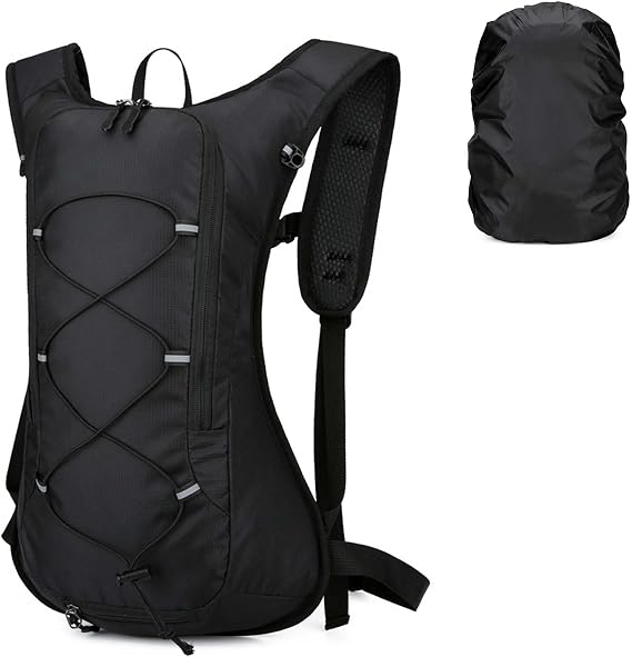 Zimoer Cycling Backpack 7L, Lightweight Breathable Bike Backpack, Running Backpack With Rain Cover & Helmet Storage Bag, for Men & Women Daily Commutes, Cycling, Jogging, Hiking, Riding, Marathon