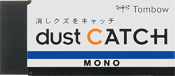 TOMBOW 57334 Mono Dust Catch Eraser, 1 Pack. Uniquely Designed Eraser Catches Residue for Mess-Free Use Without Damaging Paper