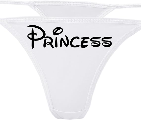 Knaughty Knickers - Princess White Thong Panties - look like daddy's girl cgl ddlg underwear