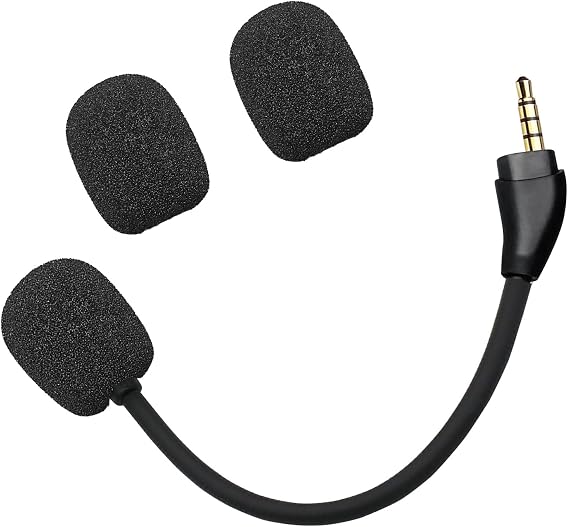 Mic Replacement for HyperX Cloud III/Cloud 3 Wired Wireless Gaming Headset, 3.5mm Detachable Microphone Boom with Foam Cover for PC, Xbox One, PS4, PS5