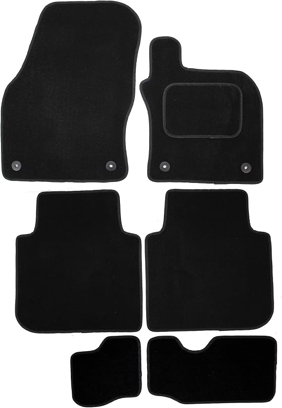 Tailored Car Floor Mats, Black, Custom Fit for VW Tiguan Allspace 2018 Onwards