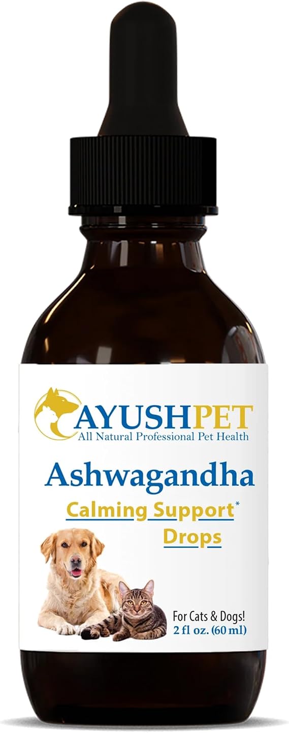 Ayush Pet Ashwagandha Drops for Dogs & Cats, 100mg per Dropper, 2 fl Oz