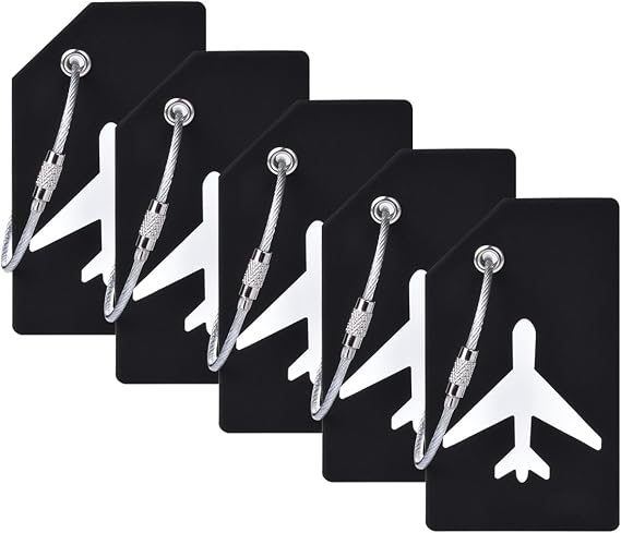 5Pack Silicone Luggage Tag with Name ID Card Perfect to Quickly Spot Luggage Suitcase by Ovener