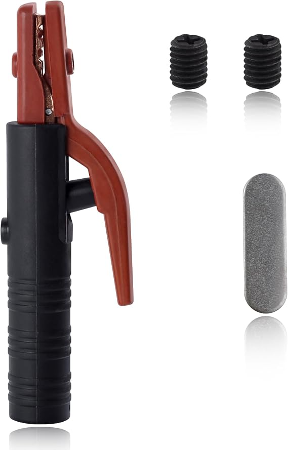 Welding Electrode Holder 500AMP Heavy Duty Jaw Holding Plier Electrode Clamp of Welding Machine ARC Welder American Design Pure Copper Brass Materials for MMA Stick Electrode Welding