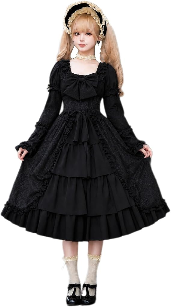 Yucahype Gothic Lolita Dress, Long-Sleeved, Halloween, Christmas, Large Size, Ruffles, Costume, Photography, Sweet Lolita, Princess, Cosplay, Lolita, Aristocratic Lady, Lace