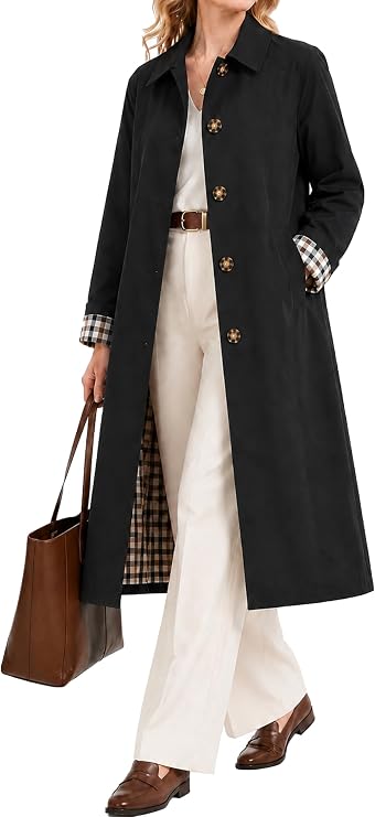 Orolay CHIIONE Women Trench Coat Single Breasted Classic Long Rain Coat