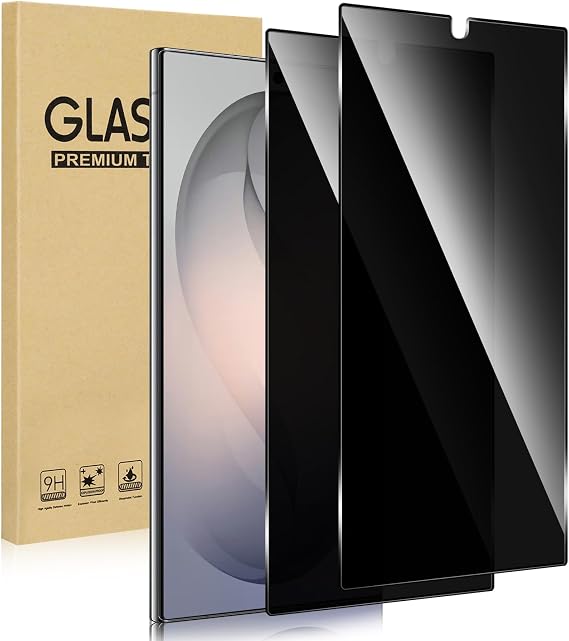 (2 Pack) Galaxy S26 Ultra Privacy Screen Protector, Ultra 9H Accessories, Anti-Spy Glass Film, Easy Install, Bubble Free, Case Friendly, Anti-Scratch Tempered Glass for Samsung Galaxy S26 Ultra 5G