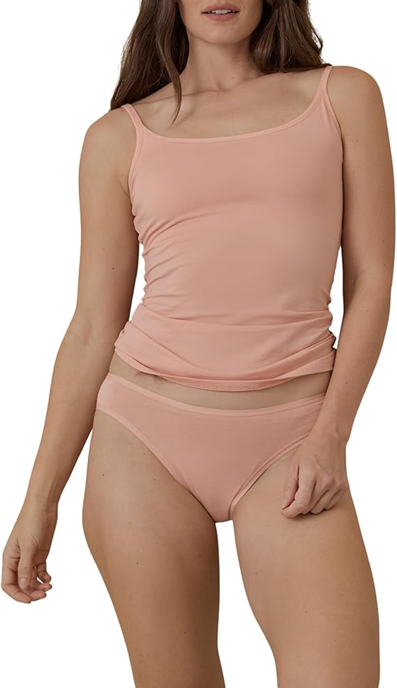 Pact Womens Cotton Camisole Tank Top with Built-in Shelf Bra