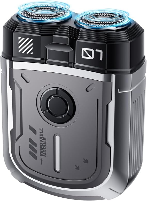 Electric Shavers for Men,Mini Electric Razor,Electric Shavers for Men Face,USB Rechargeable Portable Travel Shaver,Double-Ring Magnetic Cutter,IPX7 Waterproof,Cordless Compact Shaver