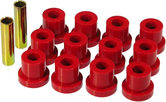 Prothane 7-1023 Red Rear Spring Eye and Shackle Bushing Kit