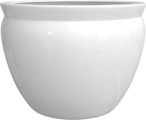 Red Lantern Large 22" White Porcelain Fishbowl Planter