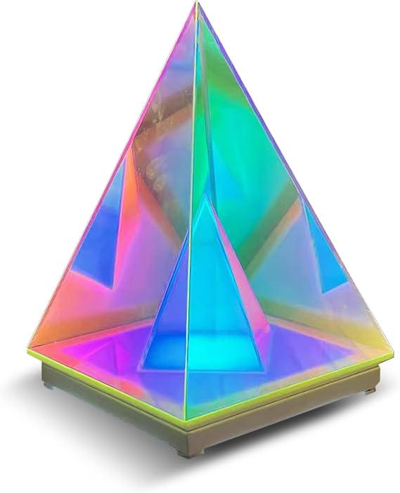 Ozarke Melrose Acrylic Transparent Table Lamp, Color Changing LED Small Light for Living Room, Bedroom Bedside & Mood Lighting Home Decor (Medium)