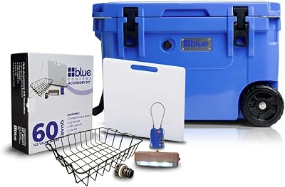 60 Quart Blue Starter Bundle with Wheels - Includes Accessory KIT