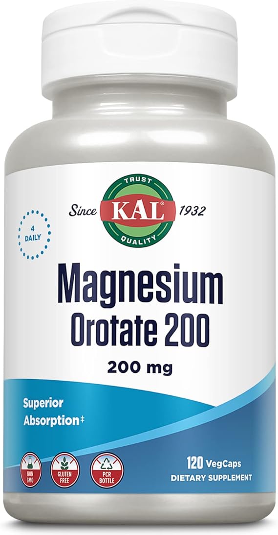 Kal 200 Mg Magnesium Orotate Tablets, 60 Count
