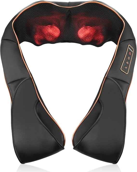 TRIDUCNA Neck Back Massager with Heat, Shiatsu Electric Deep Tissue with 3D Kneading Massage, 3 Intensity Levels, Muscle Pain Relief for Back,Neck,Shoulder,Legs, Gifts for Her/Him/Friend/Mom/Dad