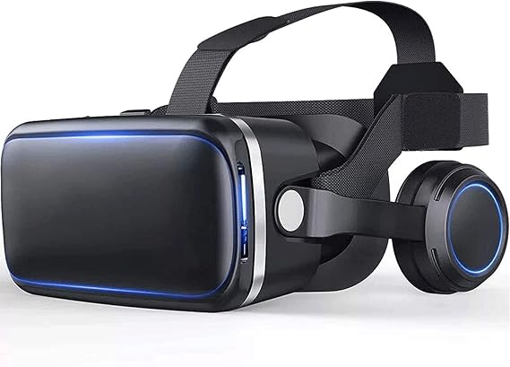 VR Glasses, All-in-one VR Games Headset, 3D Virtual Reality Goggles - XIXIDIAN Black Smartphone Compatible VR Headset for Kids and Adults