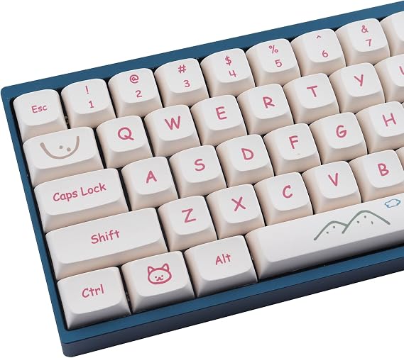 Hyekit PBT Keycaps 135 Keys Graffiti Key caps Dye-Sublimation Cute Keycaps XDA Profile Custom Keycap Set for Cherry MX Switches Mechanical Keyboards