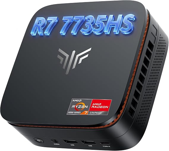 NiPoGi Hyper H1 Mini PC Windows 11 Pro AMD Ryzen7 7735HS(Βeat 7730/7430,8C/16T, Max 4.75GHz), Mini Computer 16GB DDR5+512GB 5500MHz M.2SSD, Triple 4K Display/2.5Gbps LAN/WiFi6/BT/Type-C