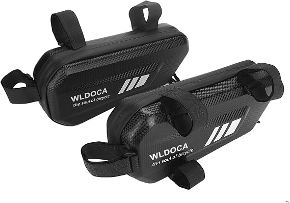 2 Pack Waterproof EVA Motorcycle Side Bags - 2L Triangle Tool Bags for Touring and Commuting Motorcycles with Pannier Rack Compatibility