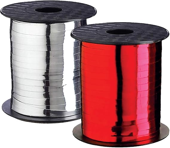 Christmas Curling Ribbon Red Curling Ribbon Christmas Silver Ribbons Set