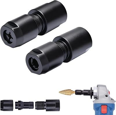 JonPhoe 2Pcs Angle Grinder to Straight Grinder Chuck Adapter,Converts 58-11 Thread to Straight Grinder,Angle Grinder Attachments Fits 18 14 Chucks