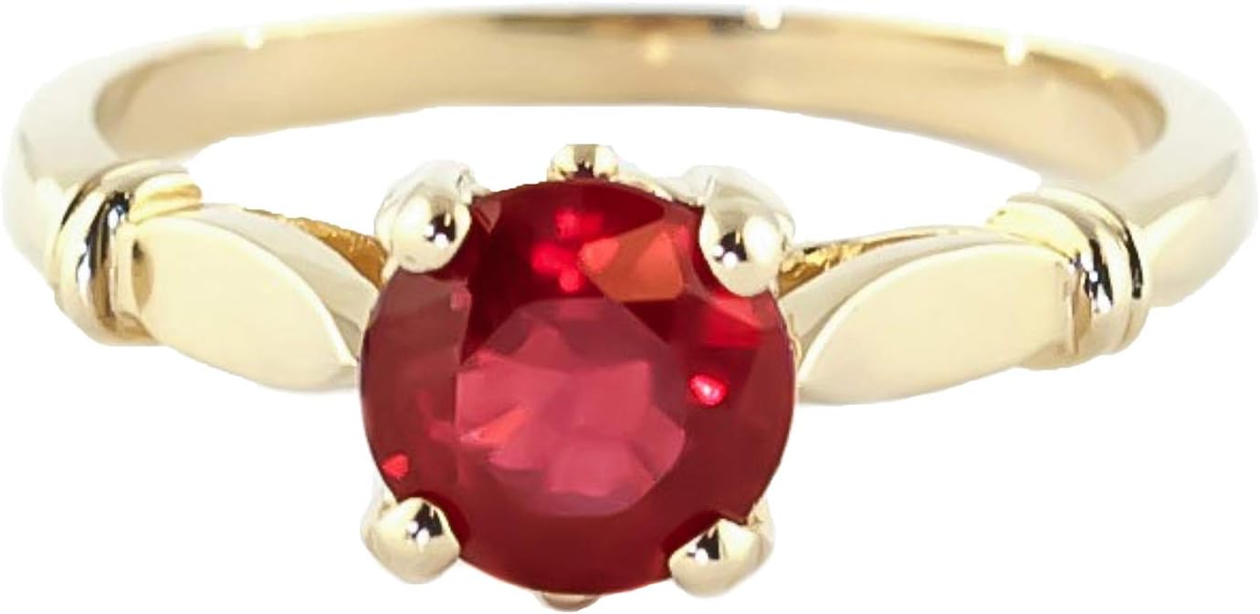 Galaxy Gold GG 18K Solid Yellow Gold Solitaire Ruby Ring 2 ct s