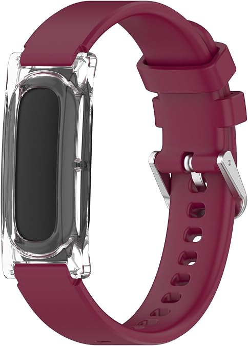 Silicone Bands Compatible with Google Fitbit Air, 12mm Quick Release Replacement Strap with Protective Adapter Case